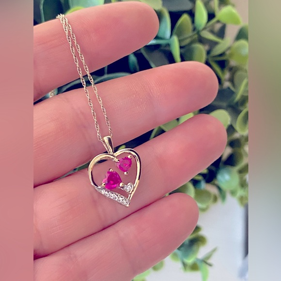 Kay Jewelers Jewelry Kay Jewelers Gold Over Sterling Silver 925 Ruby Heart Necklace Poshmark